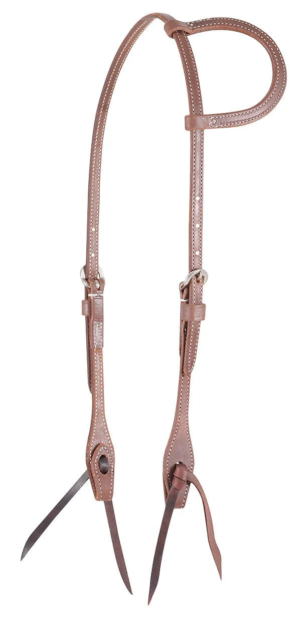 Martin Saddlery Harness Leather Slip Ear Headstall 1/2-inch Thick, Natural - Healthber