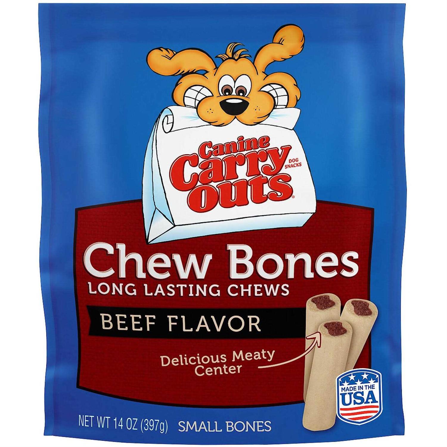 Canine Carry Outs Beef Flavor Dog Chew Bones - Healthber