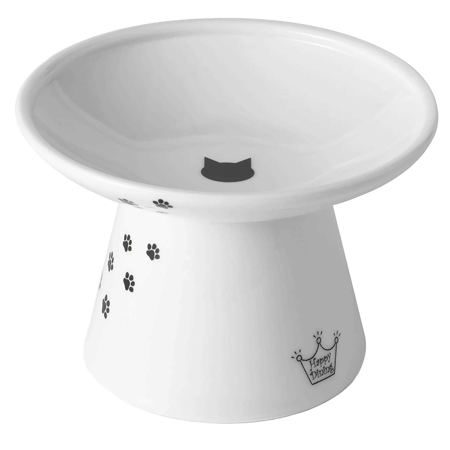 Necoichi Extra Wide Raised Cat Food Bowl - Healthber