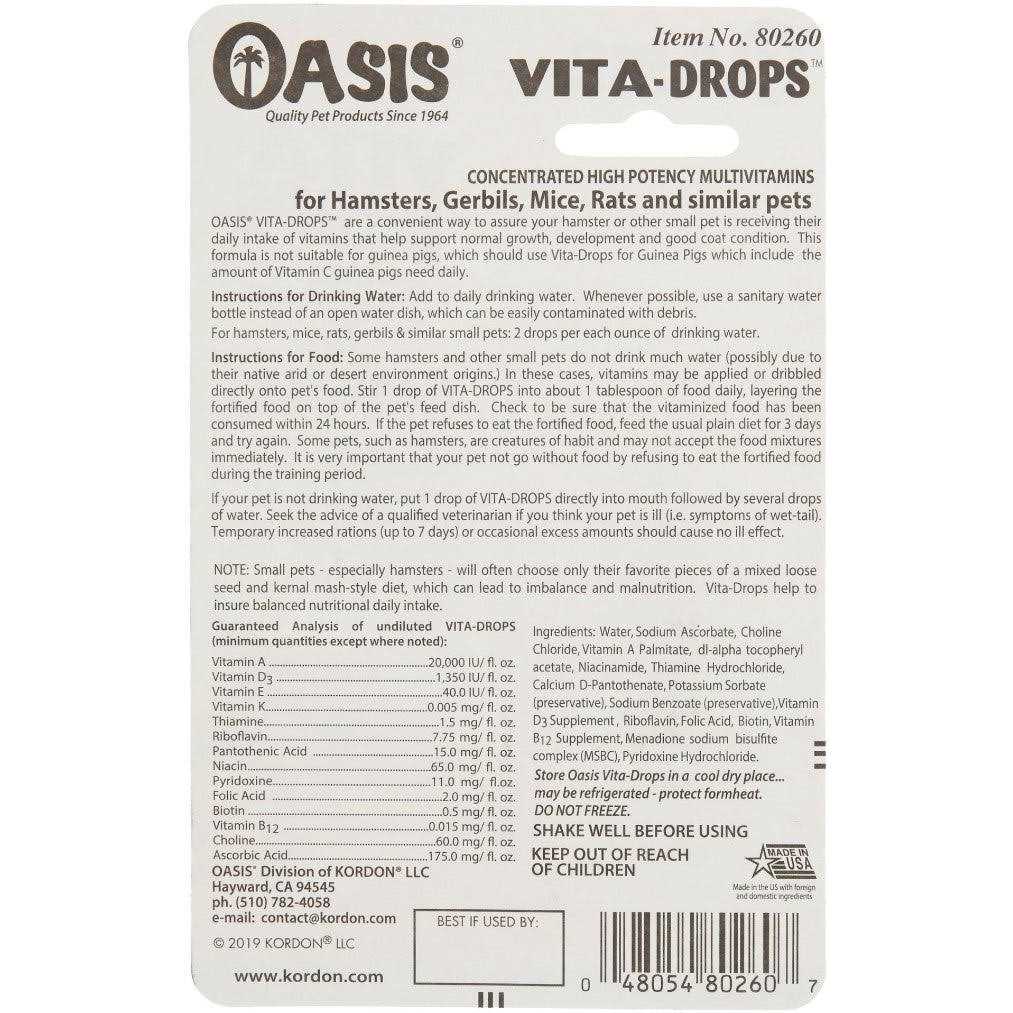 Oasis Vita-Drops High Potency Hamster Daily Multivitamins - Healthber