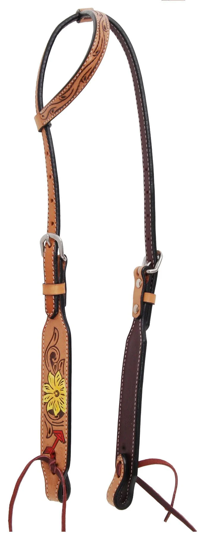 Rafter T Thunderbird Single Ear Headstall, Full, Lt Oil - Healthber