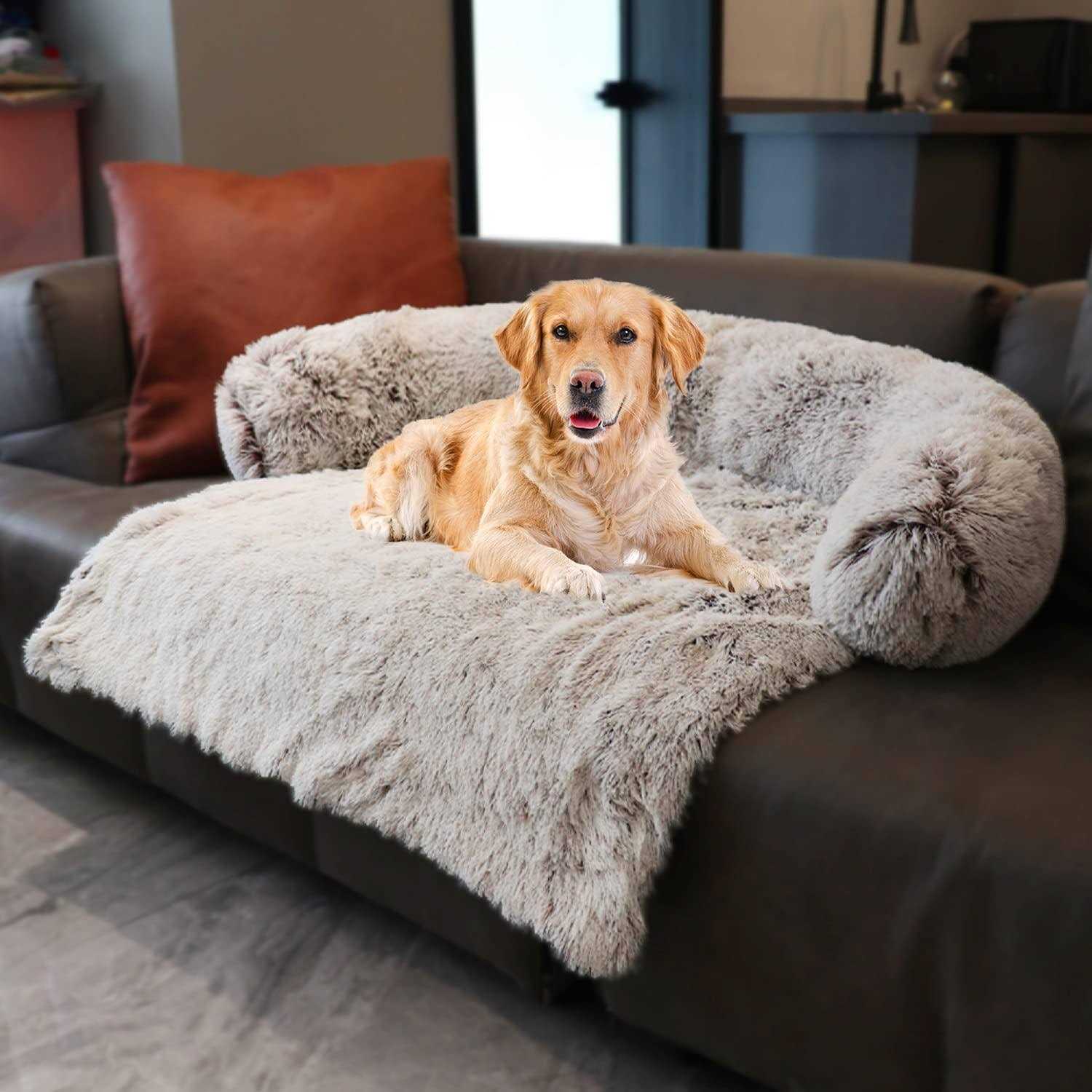 Dekeyoo Pet Couch Protector Waterproof Calming Dog Bed Plush Dog Mat Dog Sofa - Healthber
