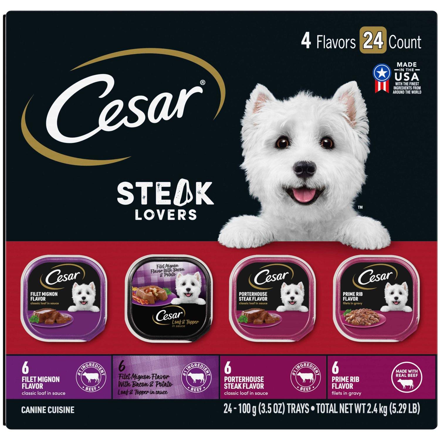 Cesar Steak Lovers Variety Pack Wet Dog Food - Healthber
