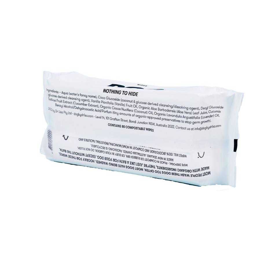Dog by Dr Lisa Dog Cleansing Wipes PKG/80 - Healthber