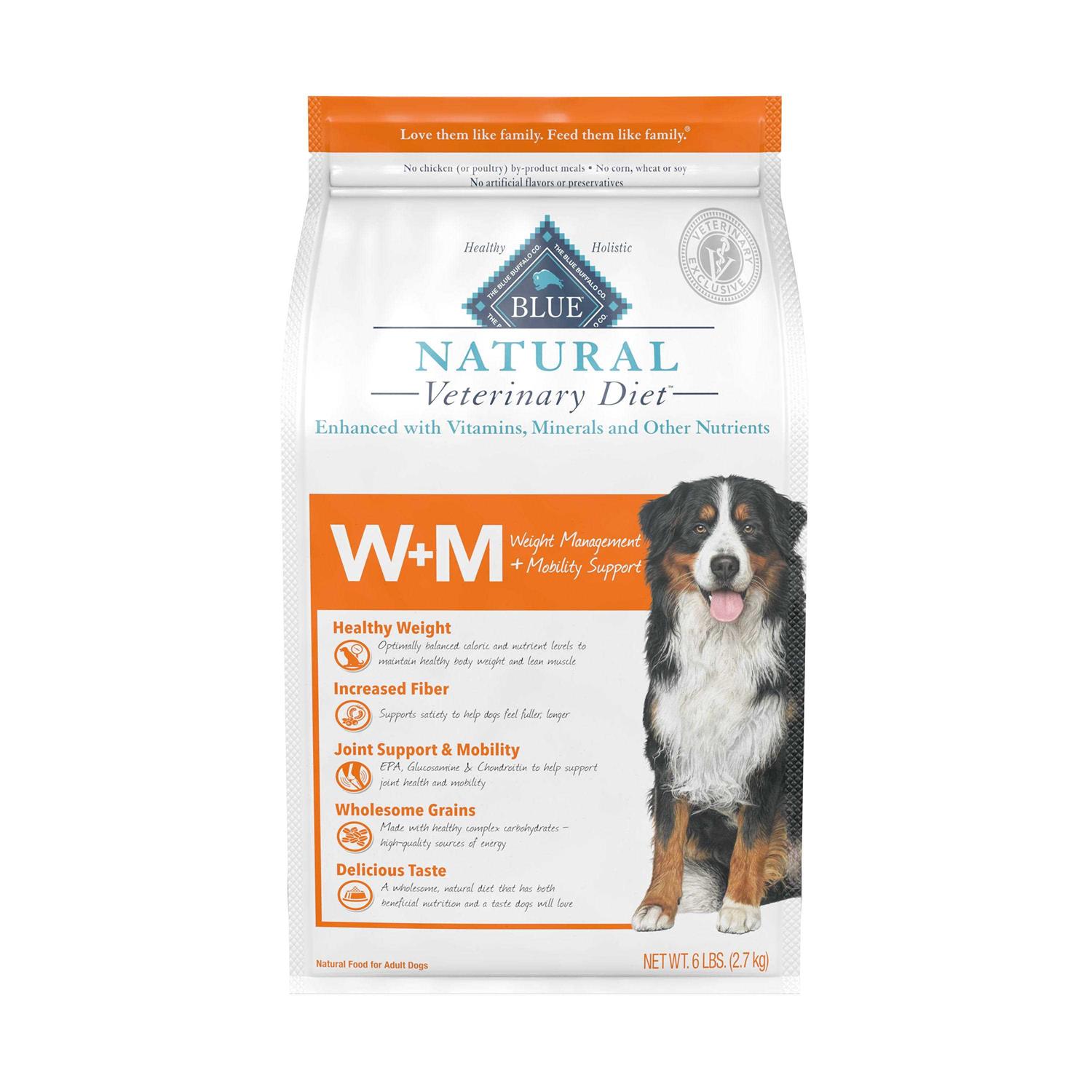 Blue Buffalo Natural Veterinary Diet W+M Weight Management + Mobility Support Dry Dog Food - Healthber