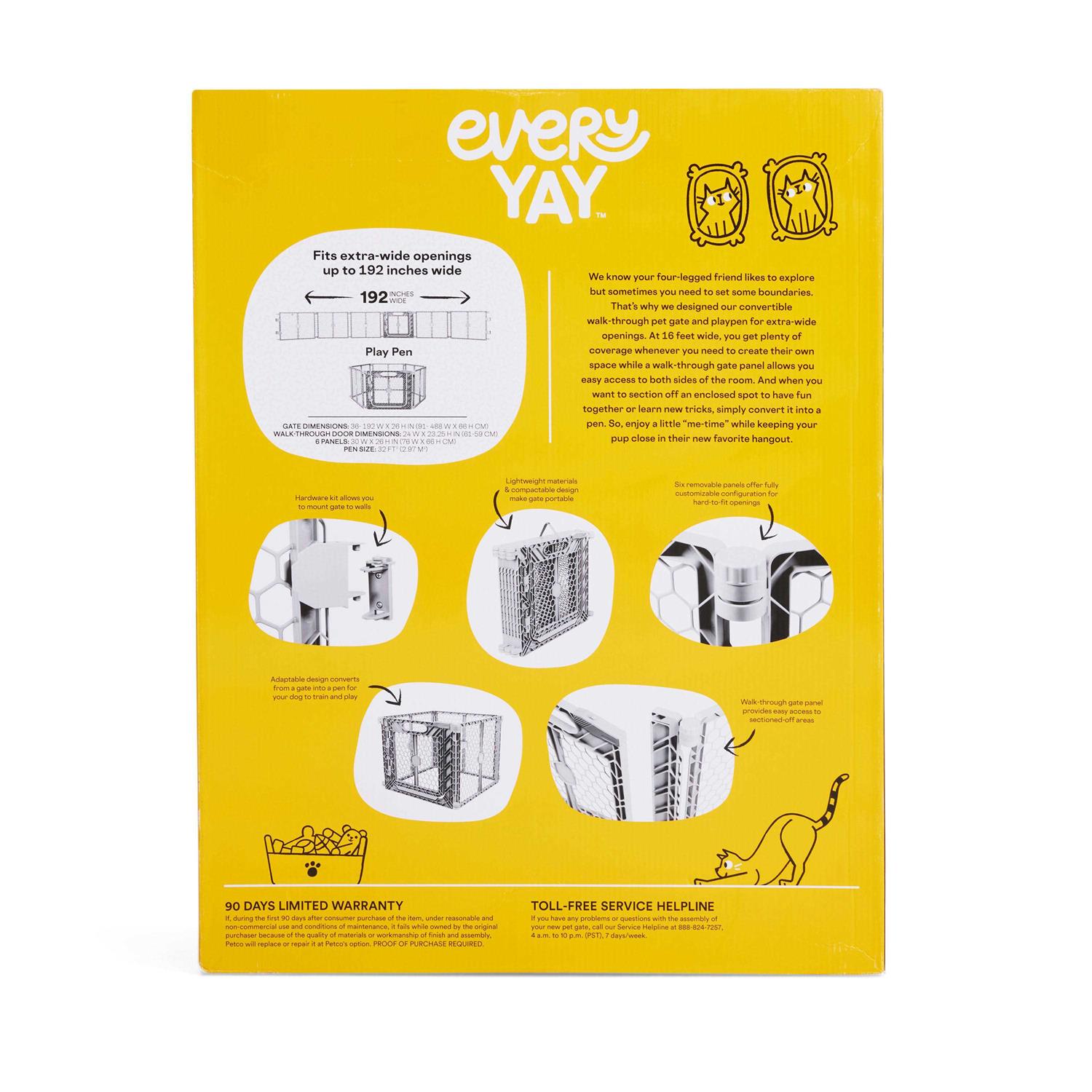 EveryYay in The Zone Convertible Walk-Through 28 x 42 Dog Playpen with Gate - Healthber