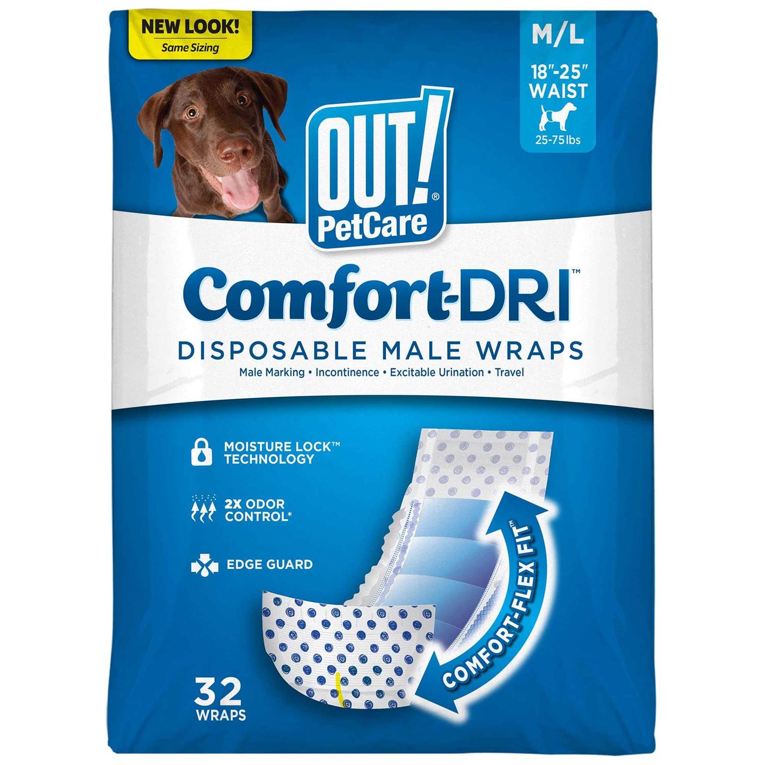 Out! Pet Care Disposable Male Dog Diapers Absorbent Male Wraps with Leak Proof Fit - Healthber