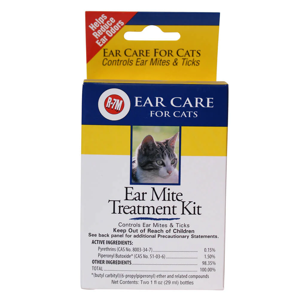 R-7M Ear Mite Treatment Kit for Cats, 1 oz - Healthber