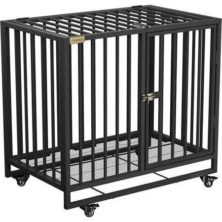 Furpezoo Dog Crate Heavy Duty Strong Steel Dog Cage Medium Dog Kennel with 4 Wheels - Healthber