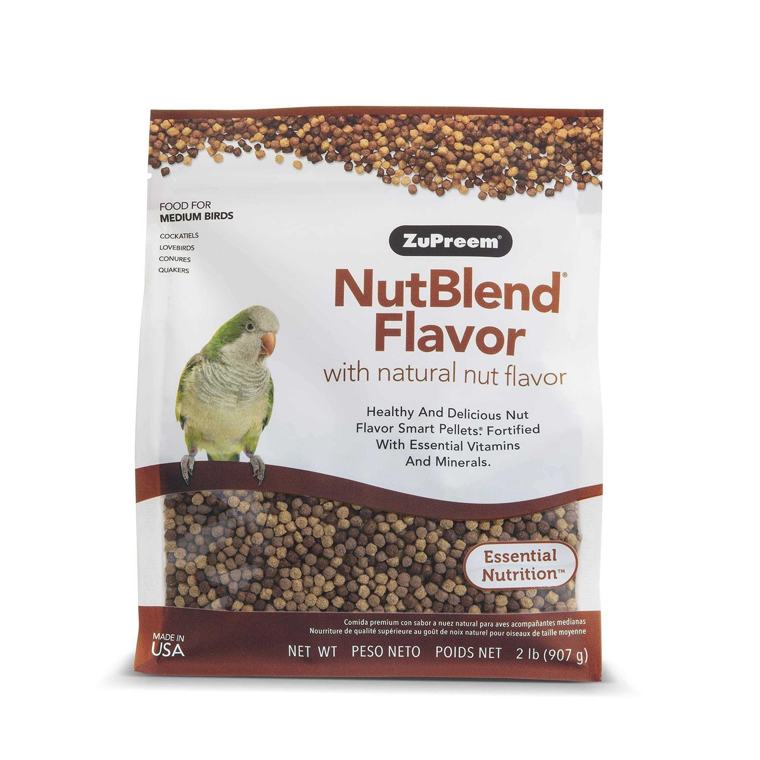 2 lbs Zupreem NutBlend with Natural Nut Flavor Bird Food for Medium Birds - Healthber