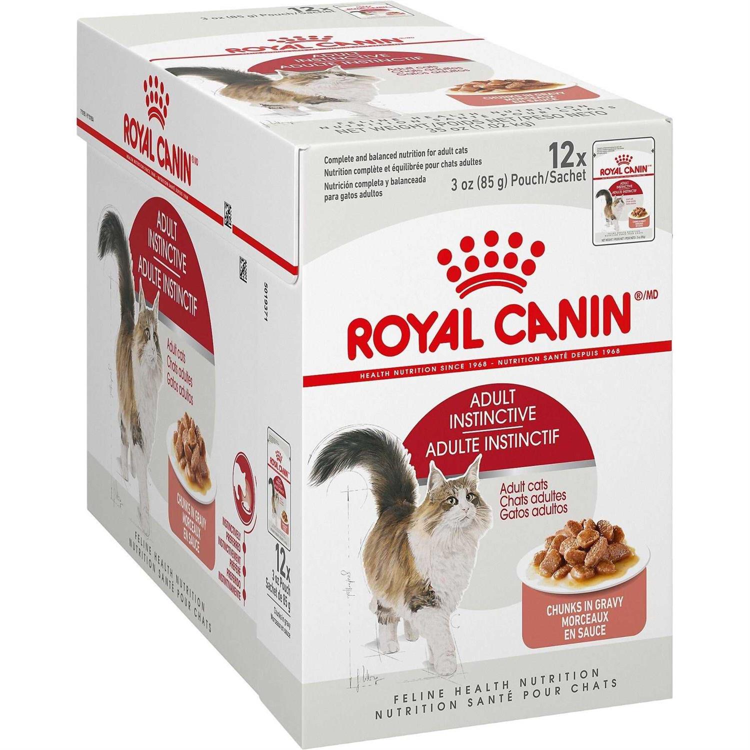 Royal Canin Feline Health Nutrition Adult Instinctive Chunks in Gravy Cat Food Pouch - Healthber