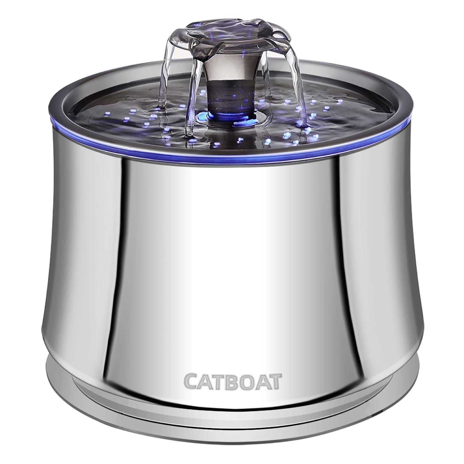 CATBOAT Cat Water Fountain Stainless Steel 84oz/2.5L for Pets Inside - Healthber