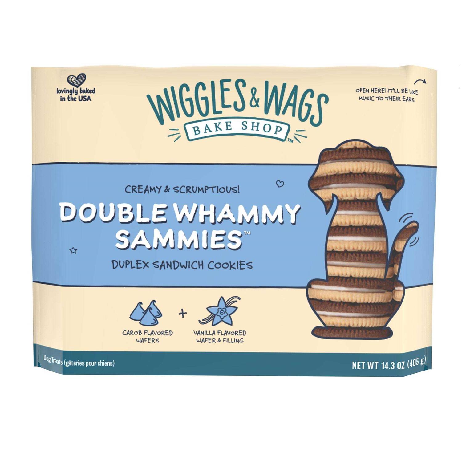 Wiggles & Wags Bake Shop Double Whammy Sammies Dog Cookie Treat - Healthber
