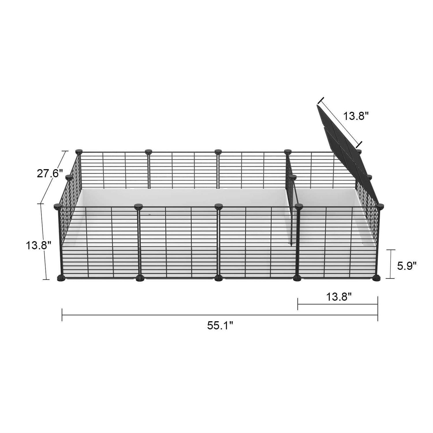 Eiiel Guinea Pig Cage,Indoor Habitat Cage with Waterproof Plastic Bottom,Playpen for Small Pet Bunny - Healthber