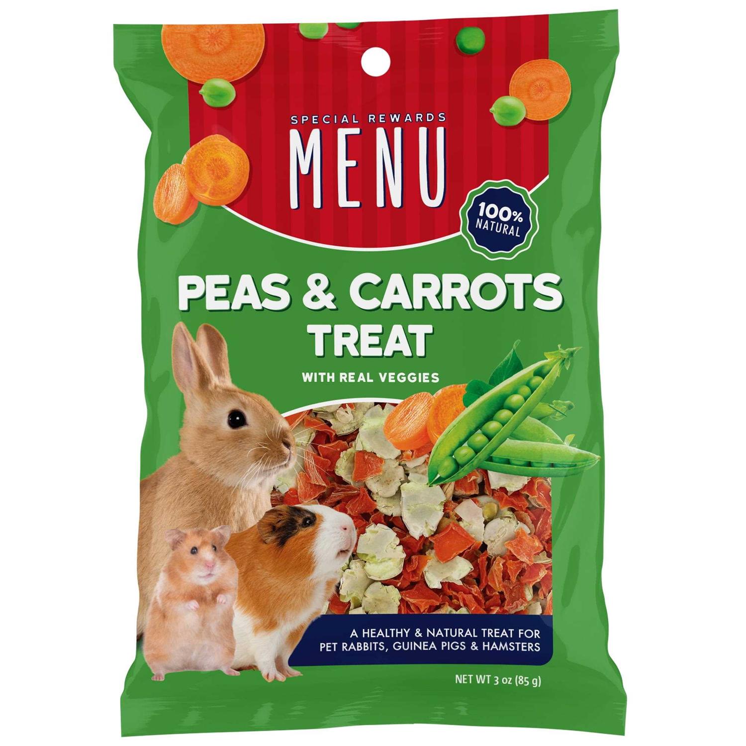 Menu Peas & Carrots Treat for Pet Rabbits, Guinea Pigs, and Hamsters - Healthber