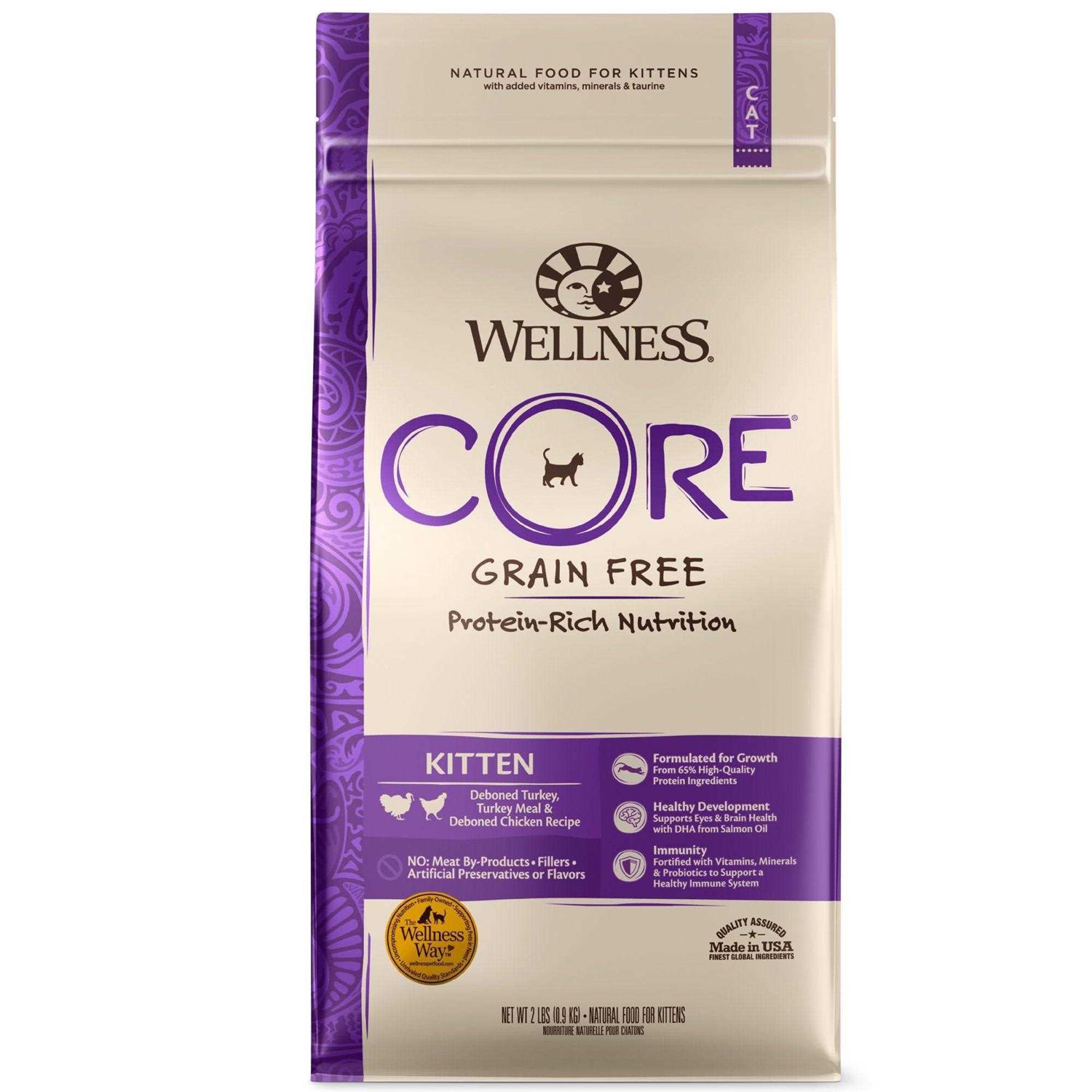 Wellness CORE Grain-Free Kitten Formula Dry Cat Food, Turkey, Whitefish and Chicken - Healthber