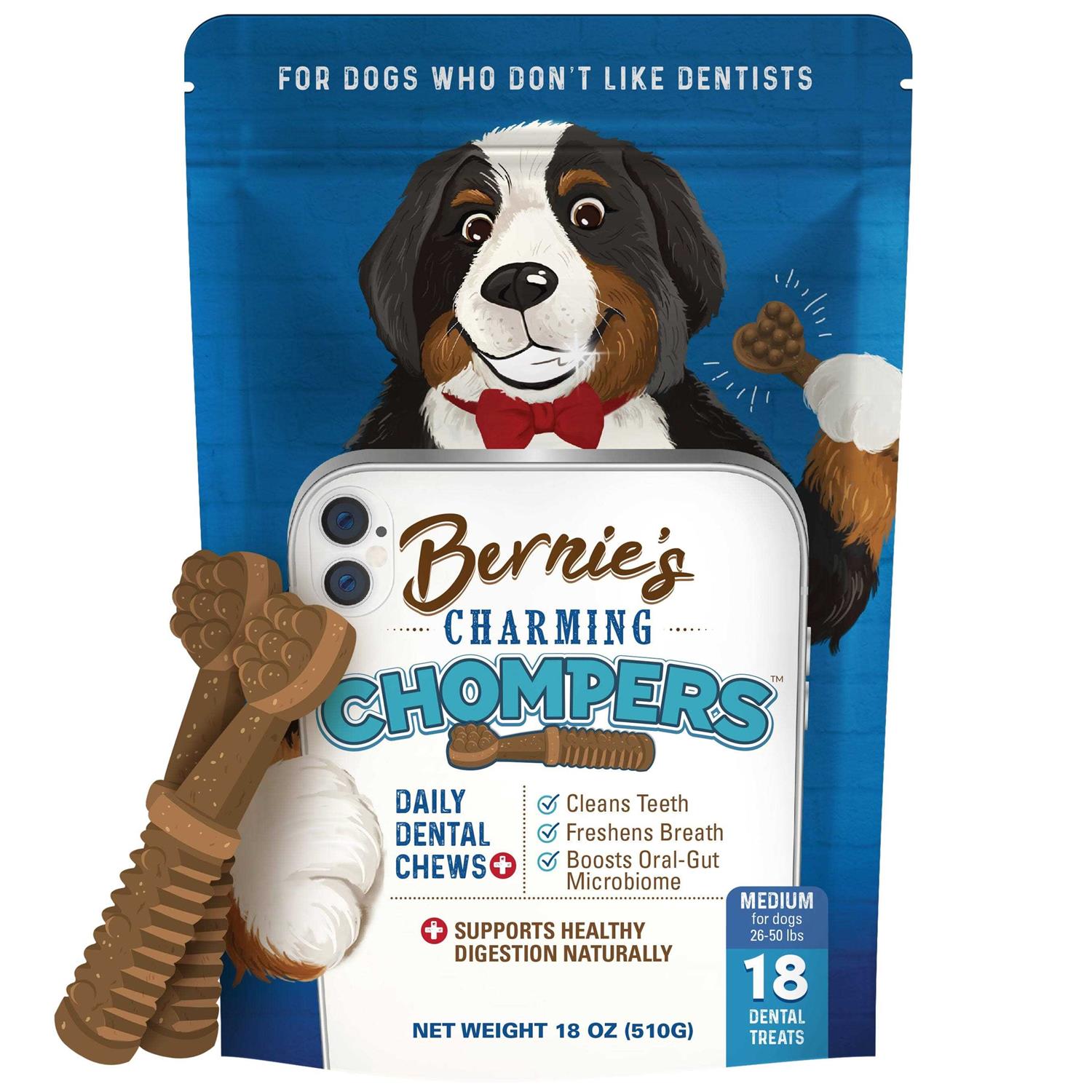 Bernie’s Charming Chompers Daily Dental Chews Dogs - Healthber