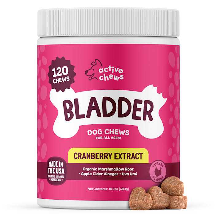 Active Chews Cranberry Supplement for Dogs Dog UTI Bladder Control for Dogs - Healthber