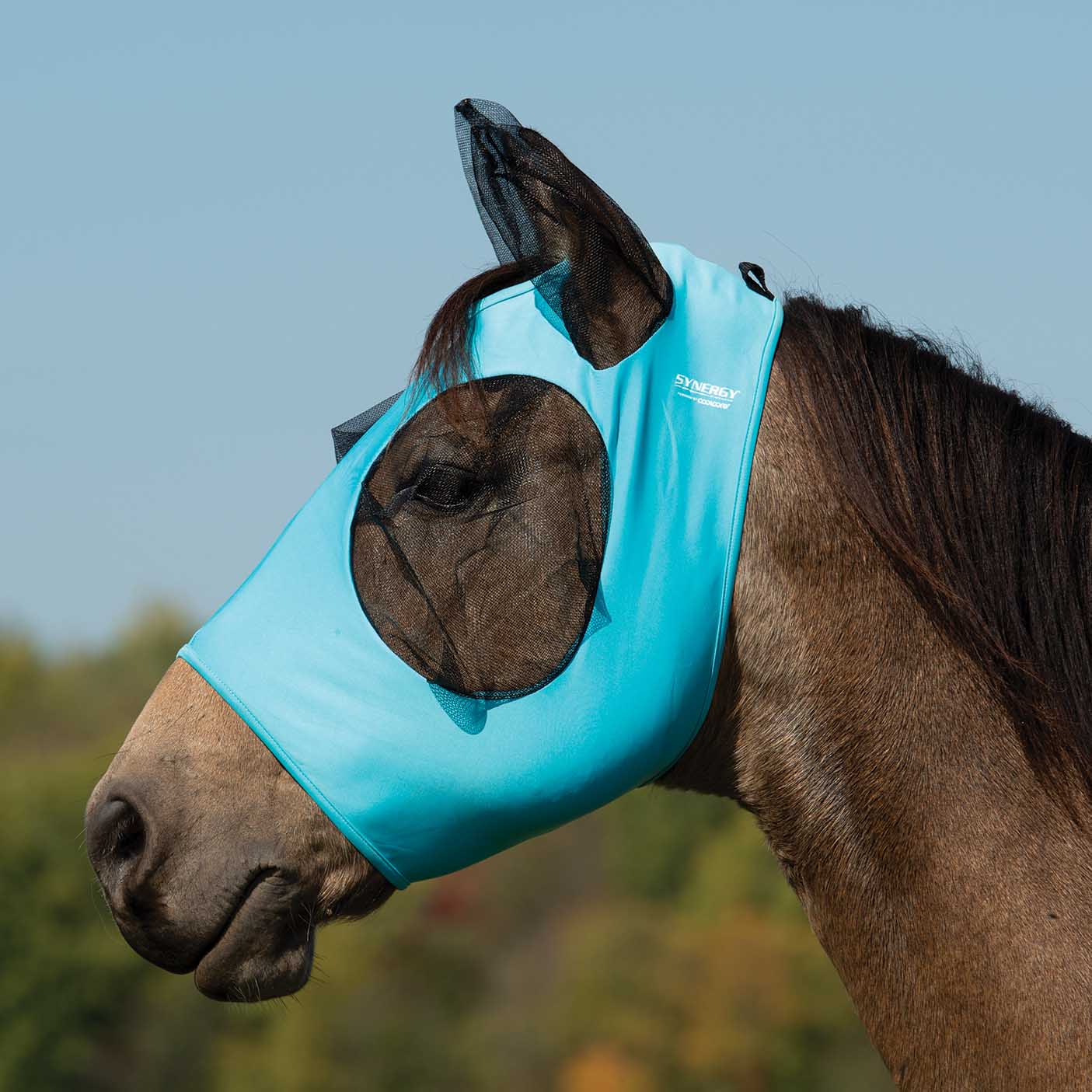 Coolcore Cooling Horse Fly Mask with Ears - Healthber