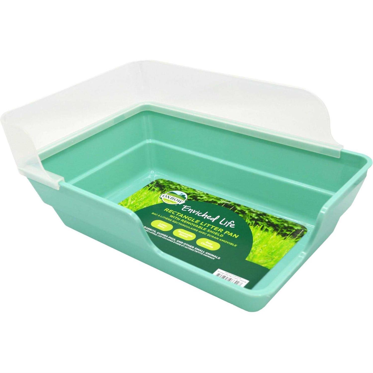Oxbow Enriched Life Rectangle Litter Pan with Removable Shield - Healthber