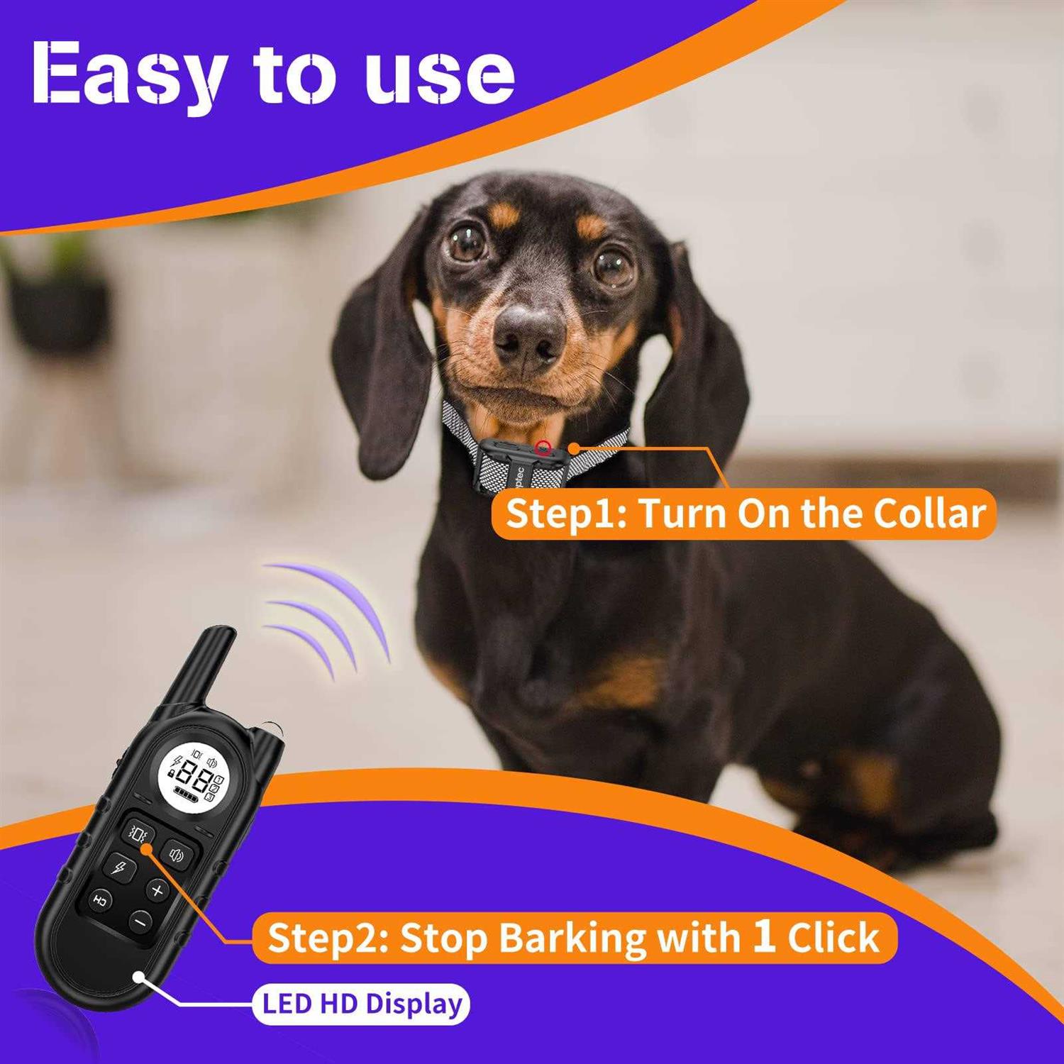 Teptec Smallest & Lightest Anti Bark Collar/Training Collar for Small Dogs 5-15lbs - Healthber