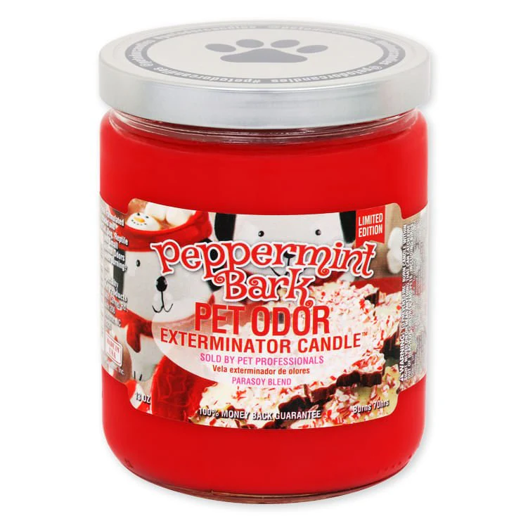 Pet Odor Exterminator Candle, Peppermint Bark, 13 oz - Healthber
