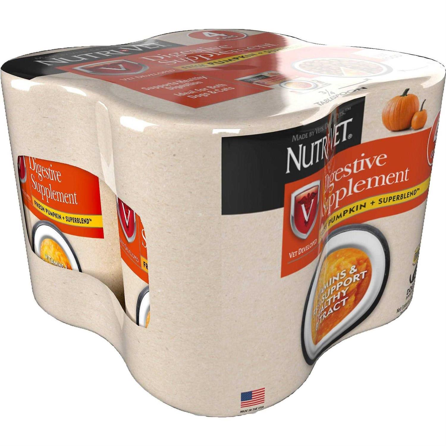 Nutri-Vet Fresh Pumpkin + SuperBlend Flavored Puree Digestive Supplement for Cats & Dogs - Healthber
