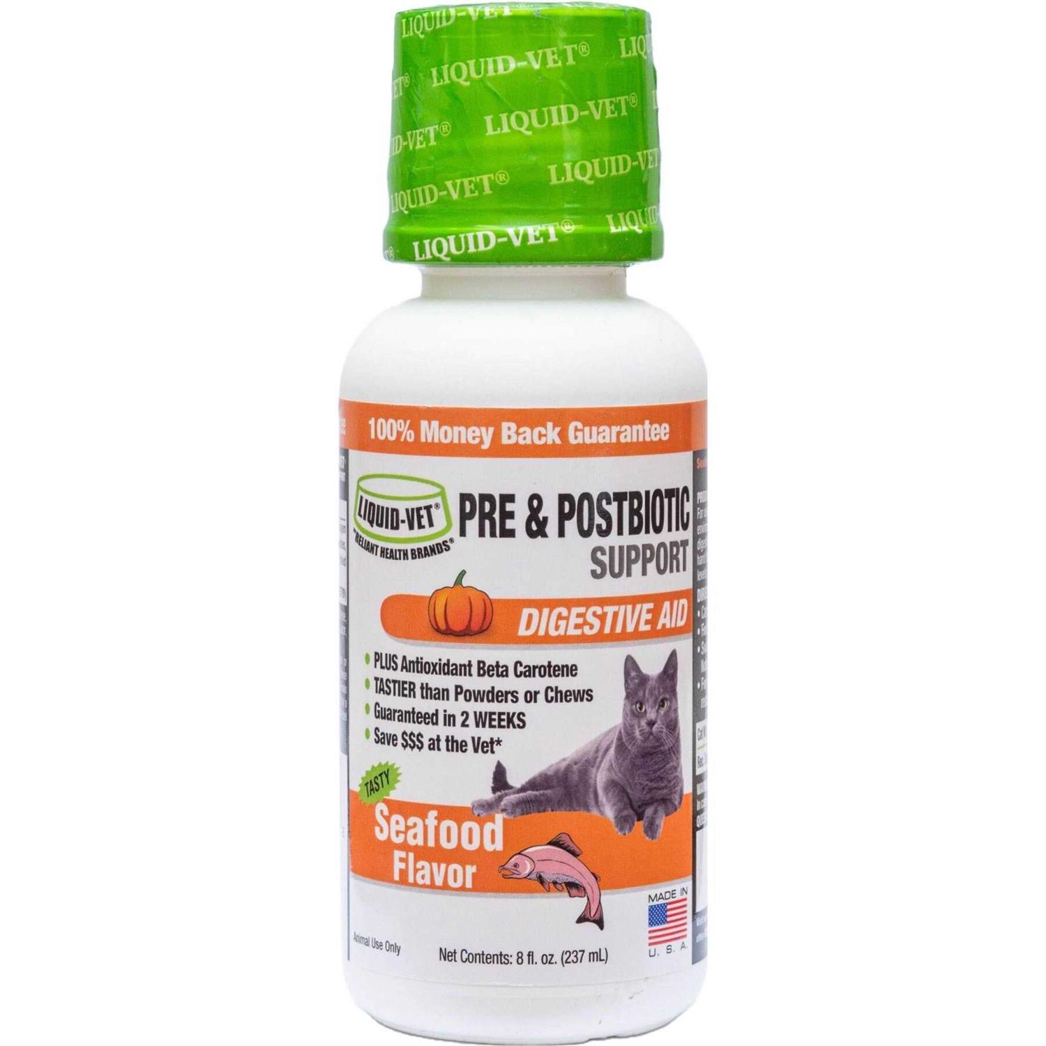 Liquid-Vet Feline Pre & PostBiotic Support Flavor Formula for Cats - Healthber