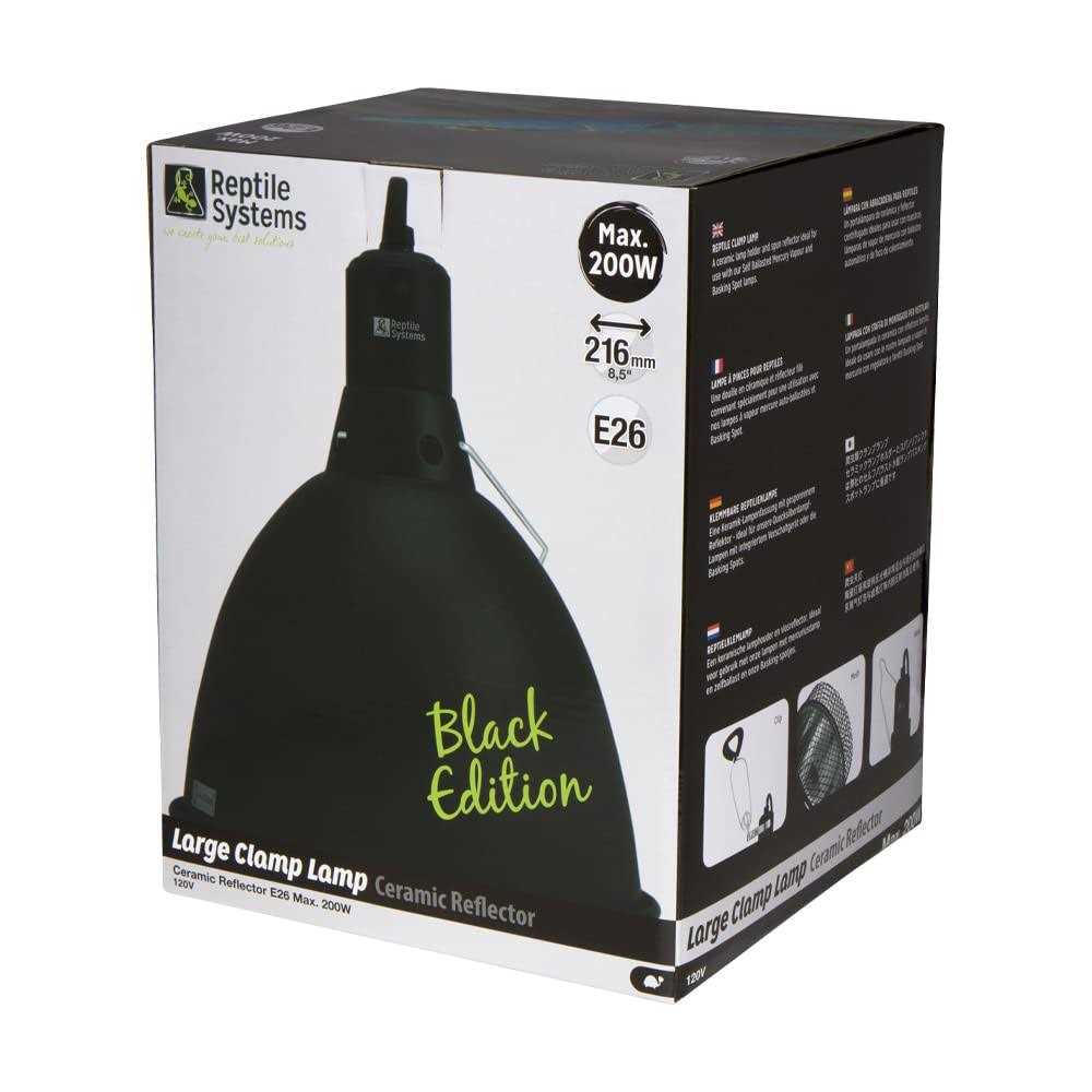 Reptile Systems Clamp Lamp Ceramic Reflector Black Edition - Healthber