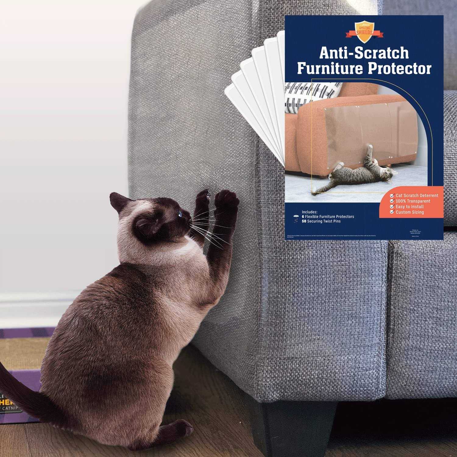 Stelucca Amazing Shields Cat Scratch Deterrent 6-Pack, 17-inch x 12-inch Furniture Protectors from Cats for Couch - Healthber