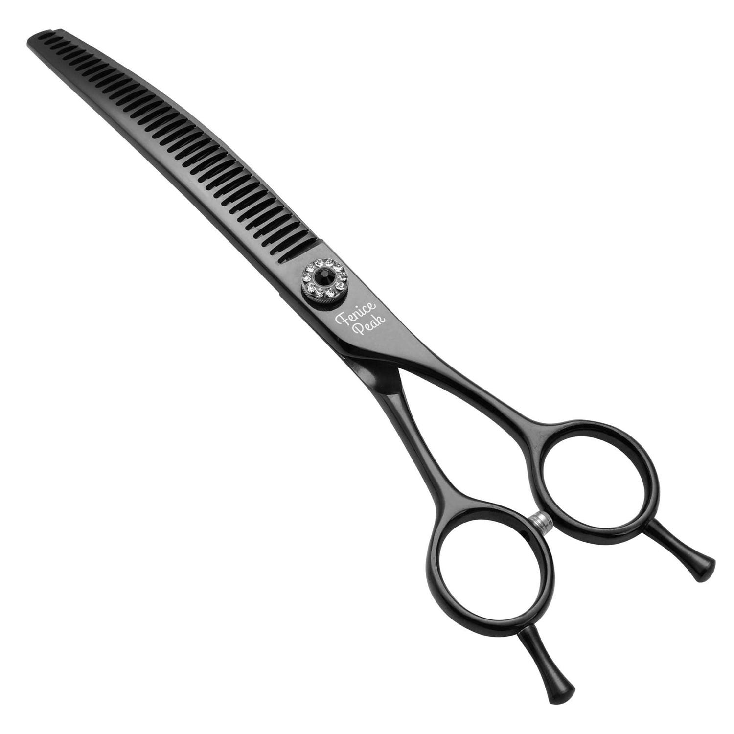 Fenice Peak Professional Dog Grooming Scissors Pet Curved Thinning Shears 7.0” Extremely Sharp Blades 440C Steel Thinning Scissors Durable Smooth - Healthber