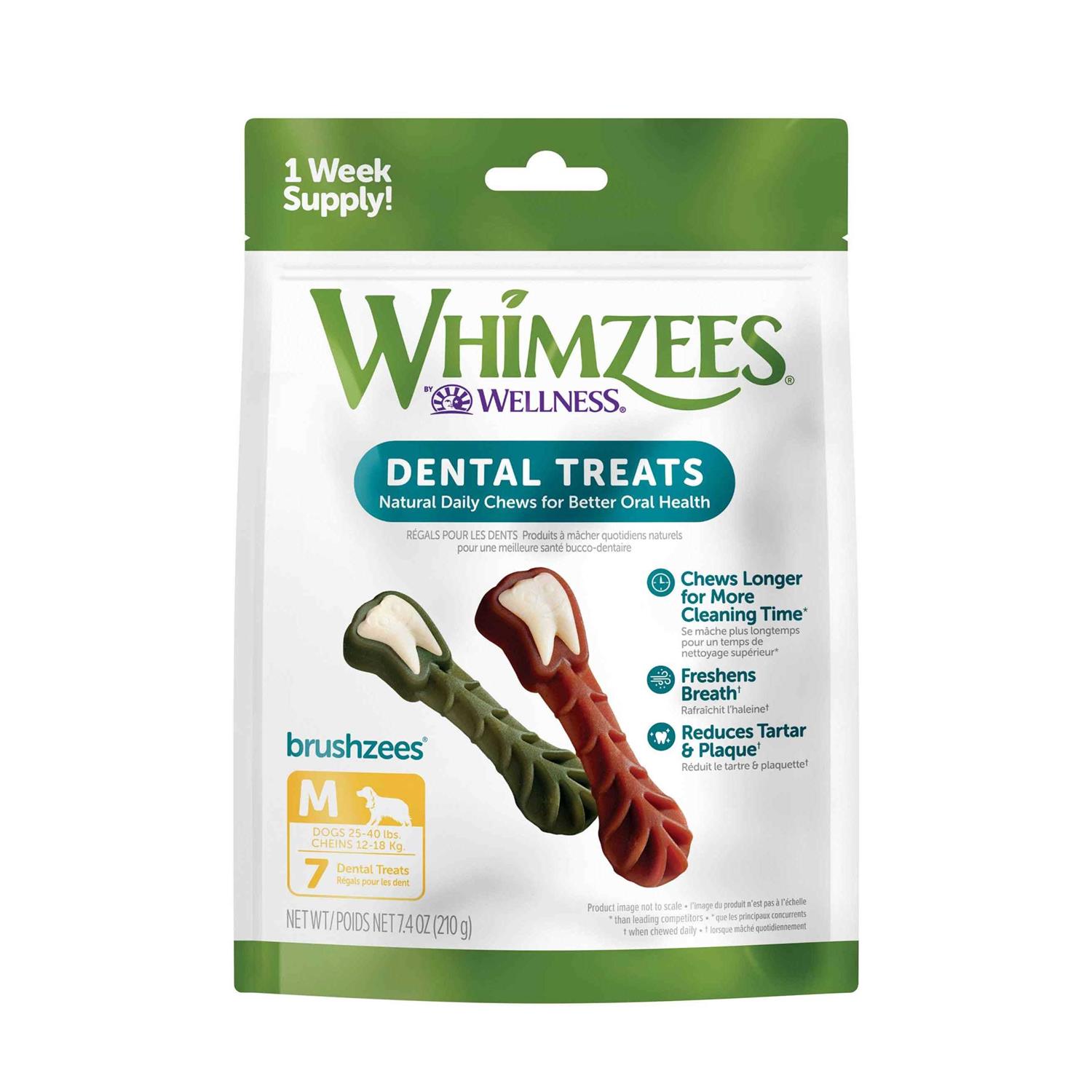 Whimzees Brushzees Dental Treats - Healthber