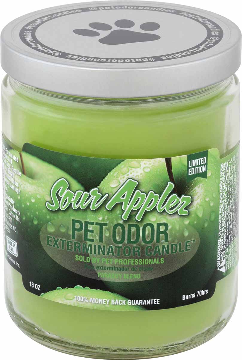 Pet Odor Exterminator Candle, Sour Applez Up, 13 oz - Healthber