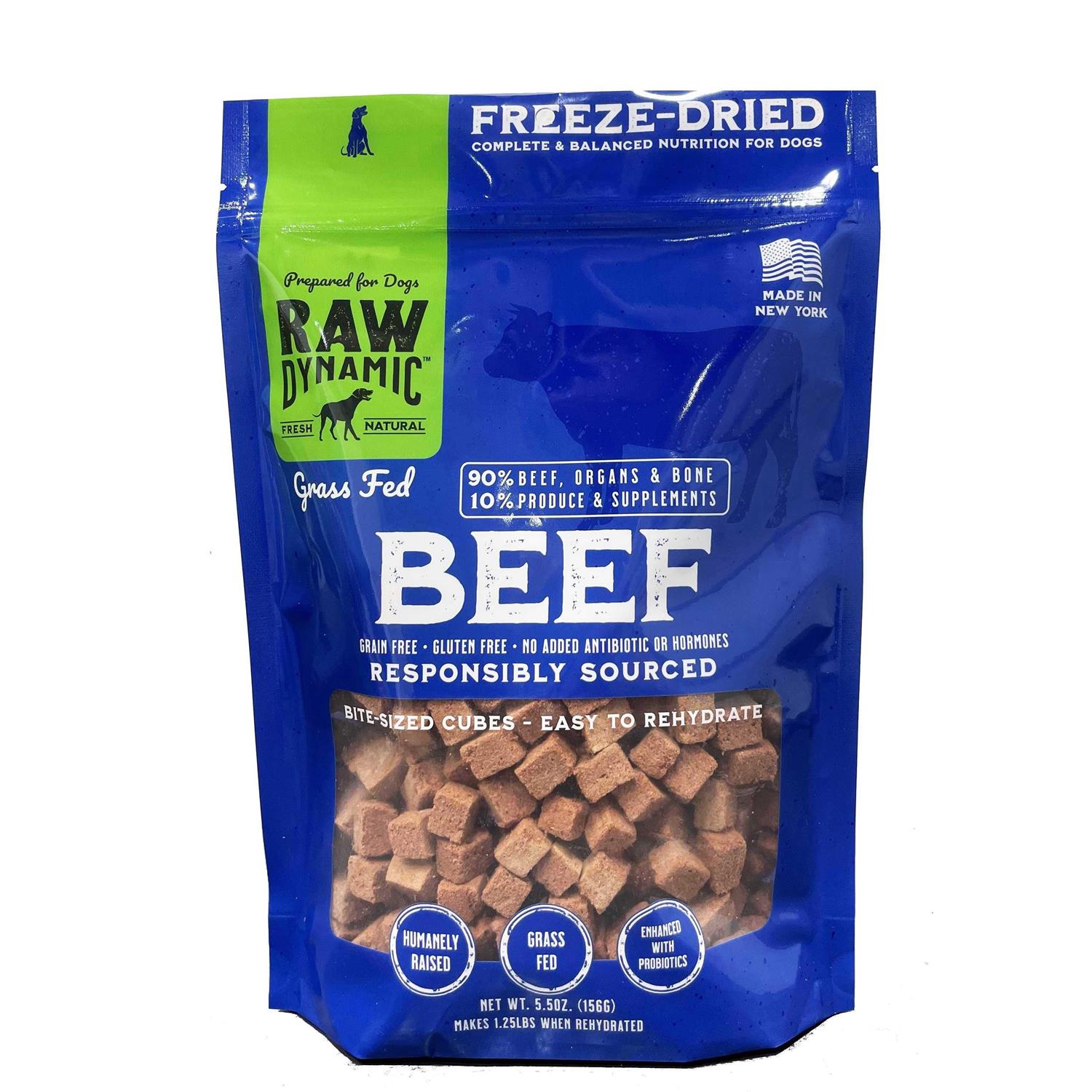 Raw Dynamic Freeze-Dried Grass-Fed Beef Recipe Dog Food - Healthber
