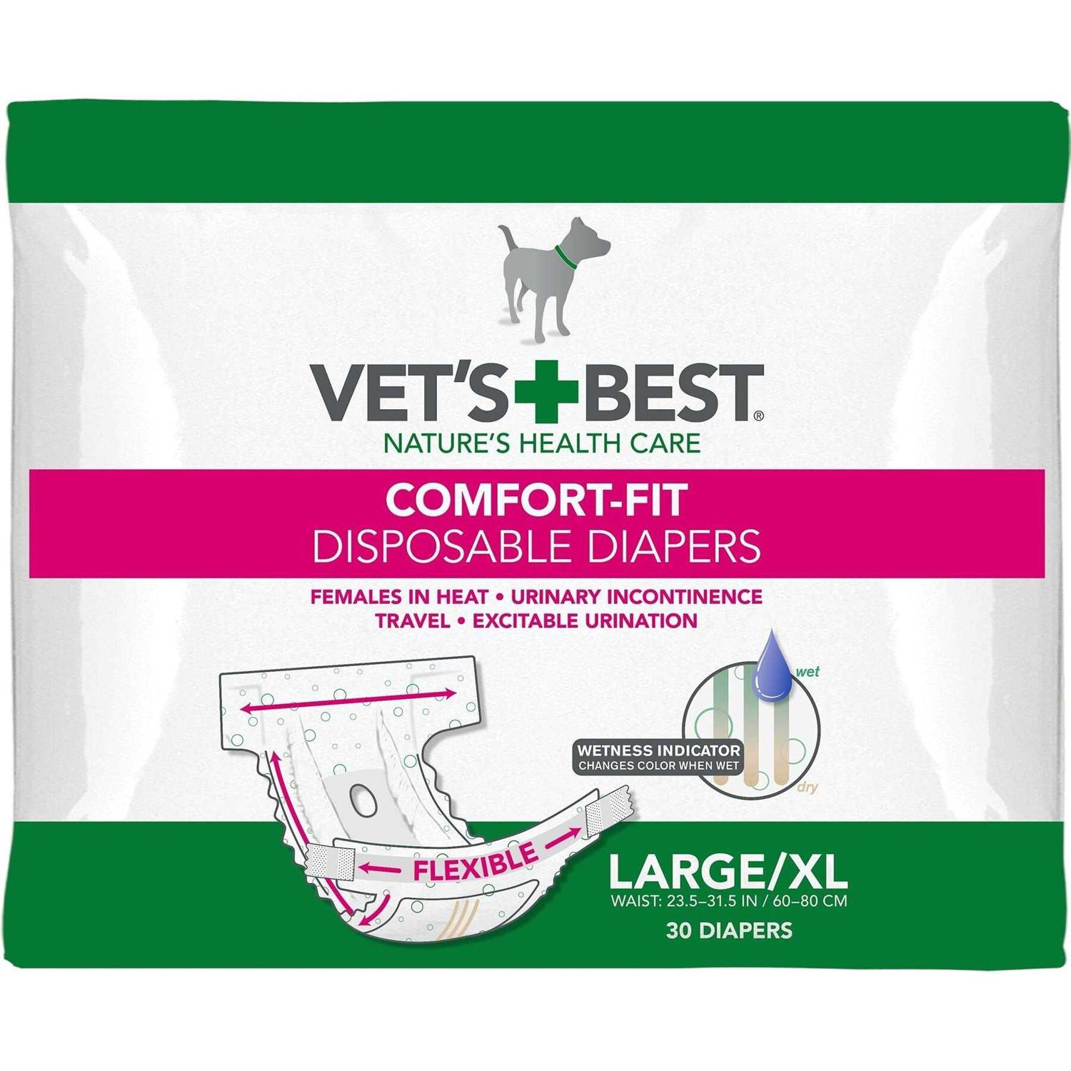 Vet’s Best Comfort Fit Disposable Female Dog Diapers - Healthber