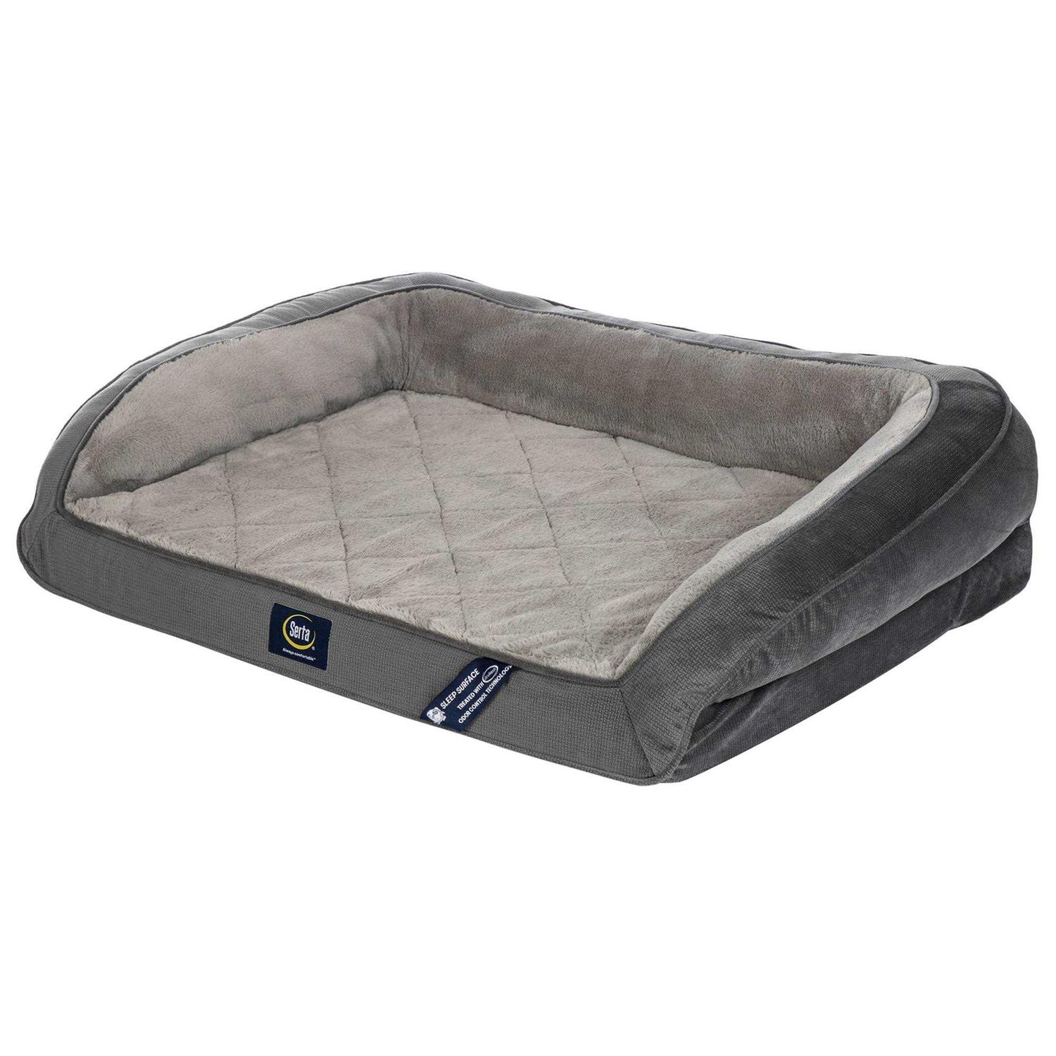 Serta Gel Memory Foam Quilted Ortho Couch Dog Bed - Healthber