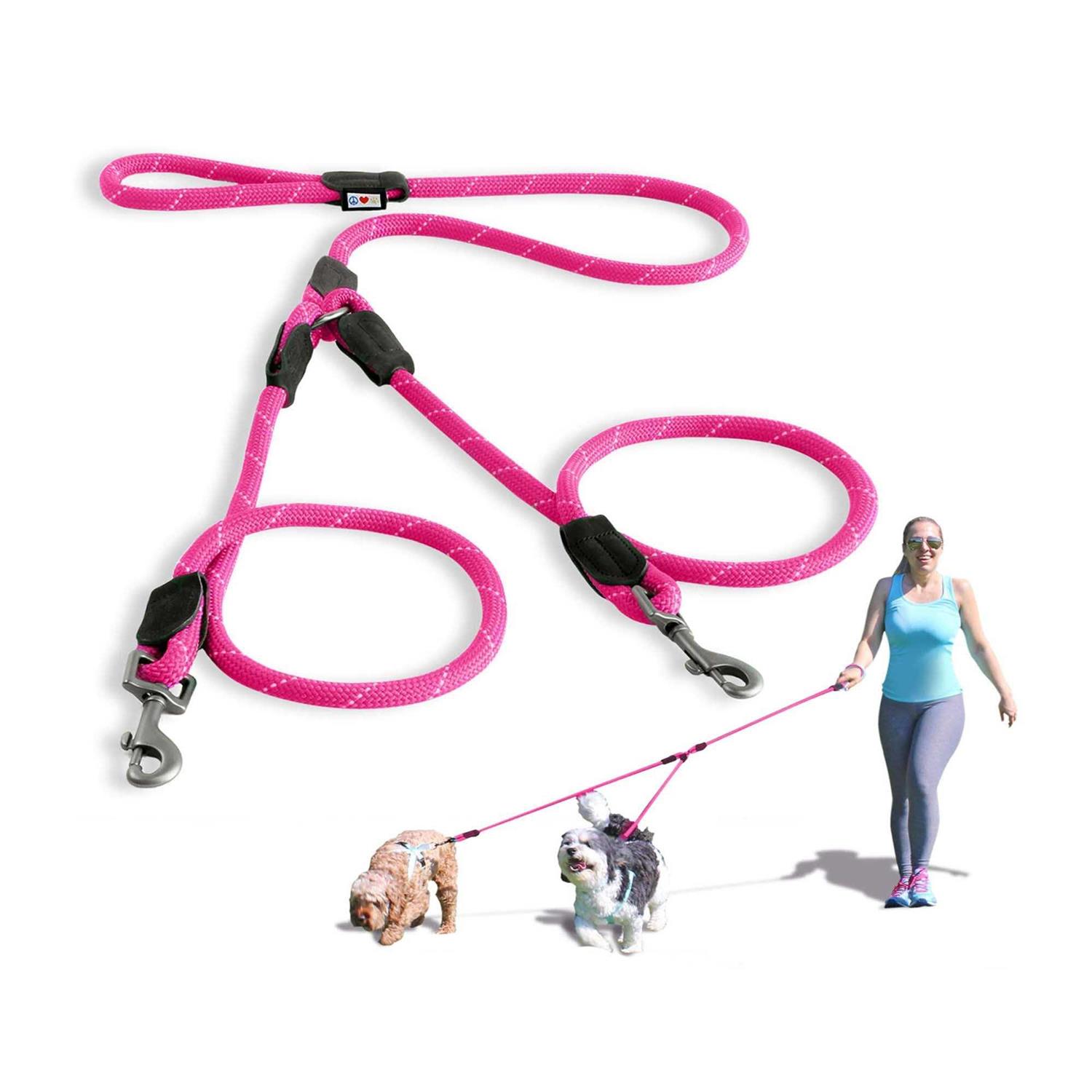 Pawtitas 2 Dog Reflective Rope Dog Leash - Healthber