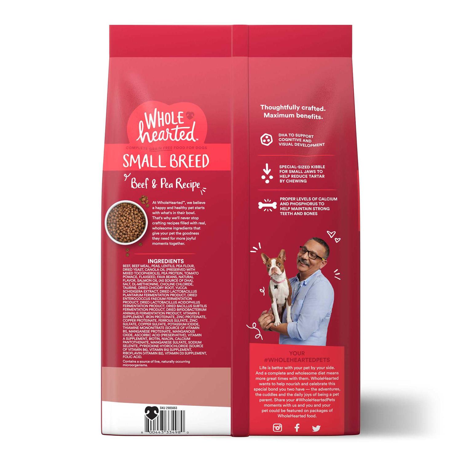 WholeHearted Grain Free Breed Beef Pea Recipe Dry Puppy Food - Healthber