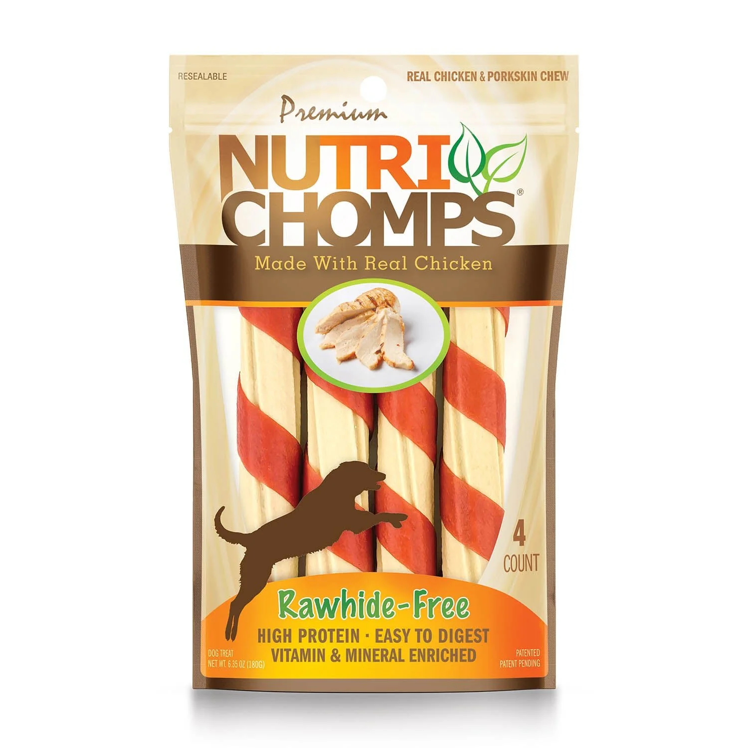 NutriChomps 4ct Chicken Twist with Flavor Wrap - Healthber