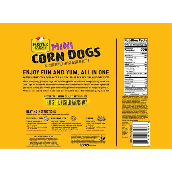 Foster Farms Mini Corn Dogs - Healthber