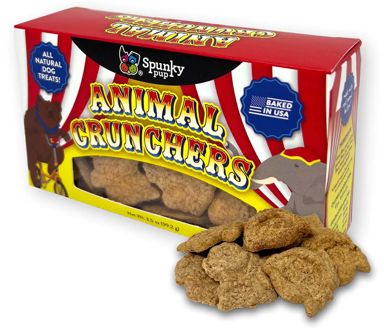 Spunky Pup Animal Crunchers, Peanut Butter - Healthber