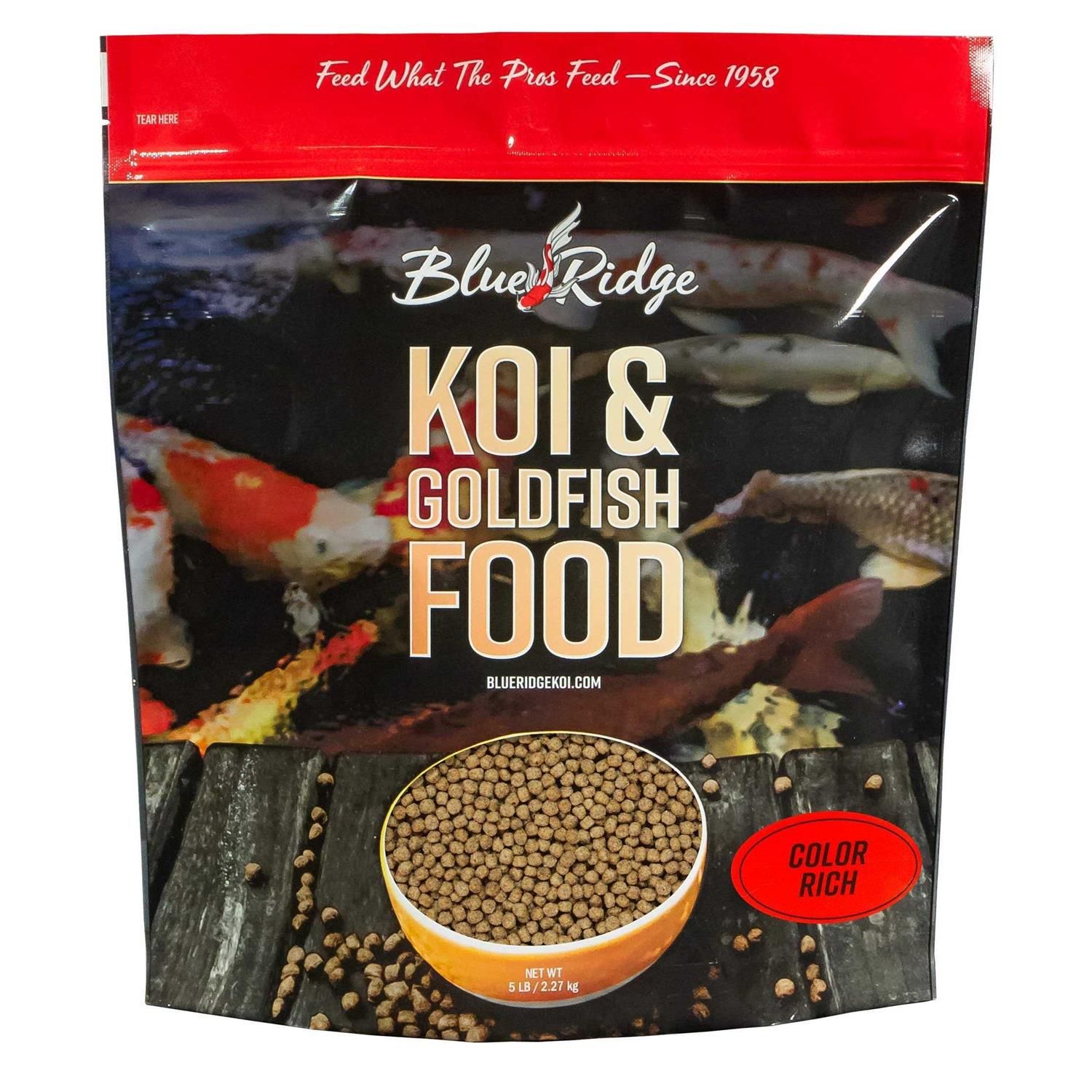 Blue Ridge Fish Food Pellets Koi and Goldfish Growth Formula - Healthber