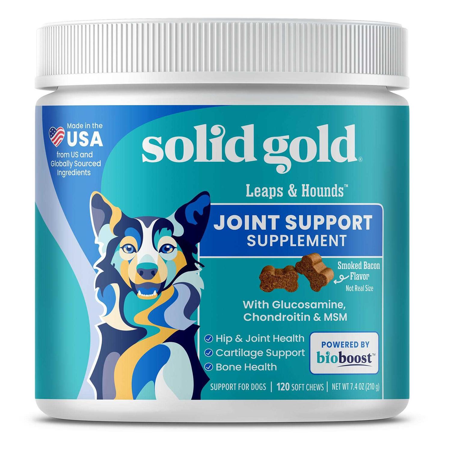 Solid Gold Leaps & Hounds Soft Chews Glucosamine Chondroitin Joint Supplement for Dogs - Healthber