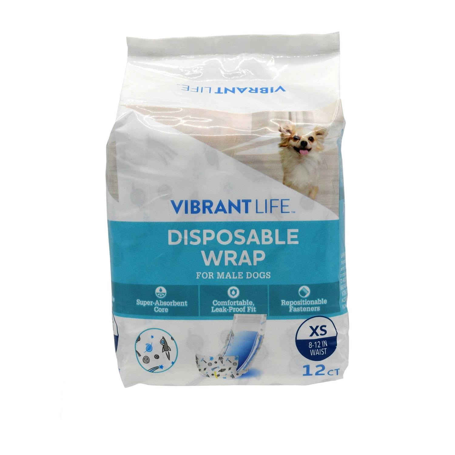 Vibrant Life Disposable Wrap for Male Dogs - Healthber
