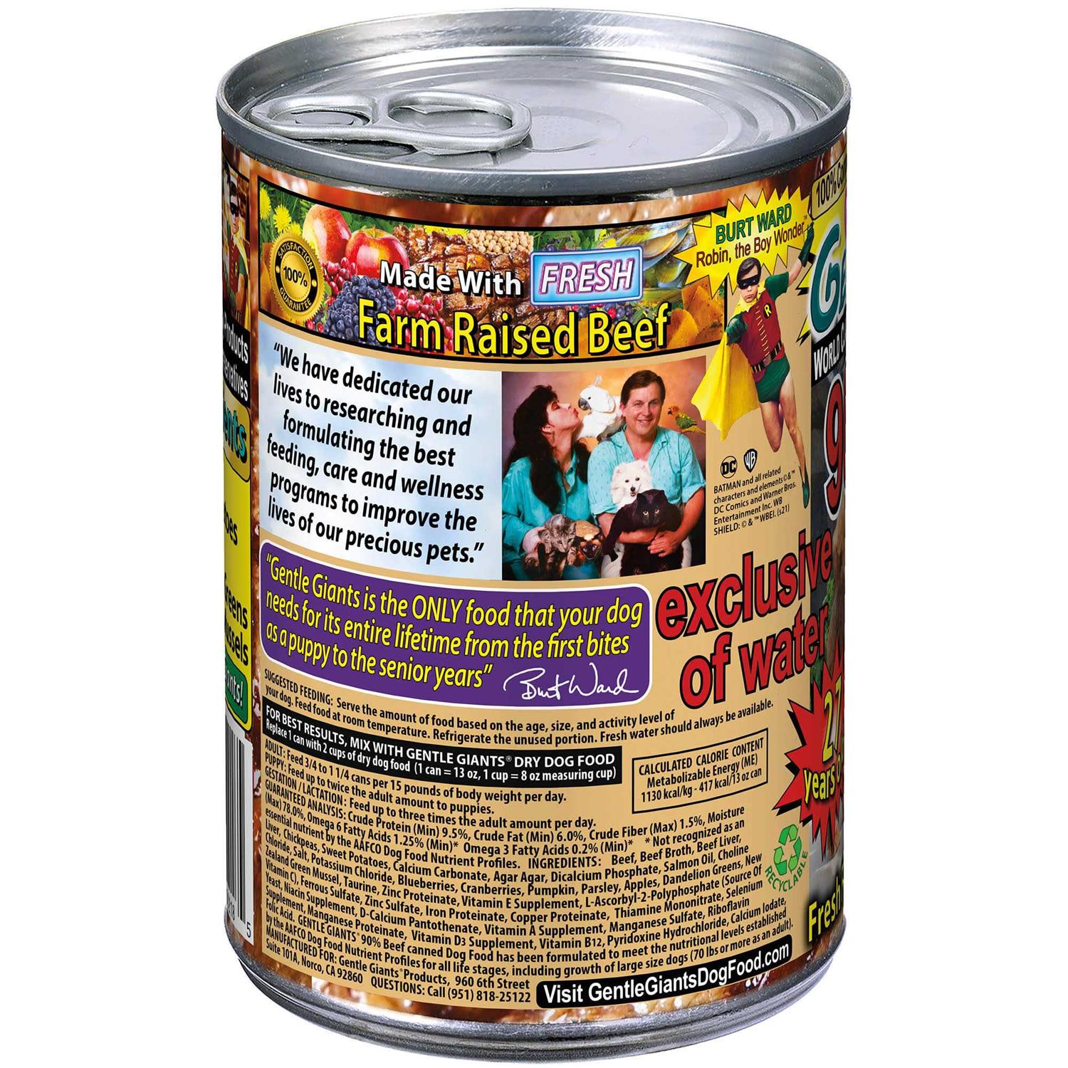 Gentle Giants Non-GMO Grain Free Beef Dog & Puppy Can Food - Healthber