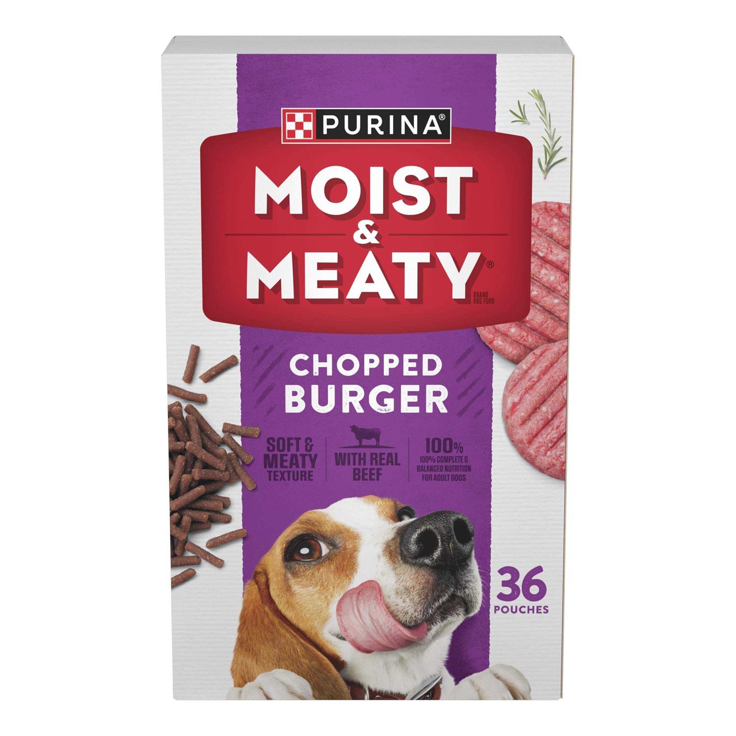 Purina Moist & Meaty Dog Food Chopped Burger - Healthber