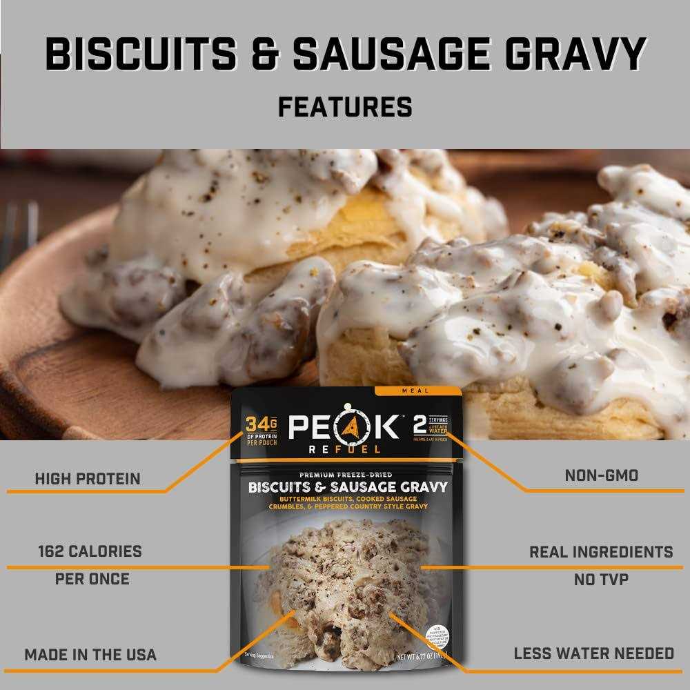 Peak Refuel Biscuits & Sausage Gravy - Healthber