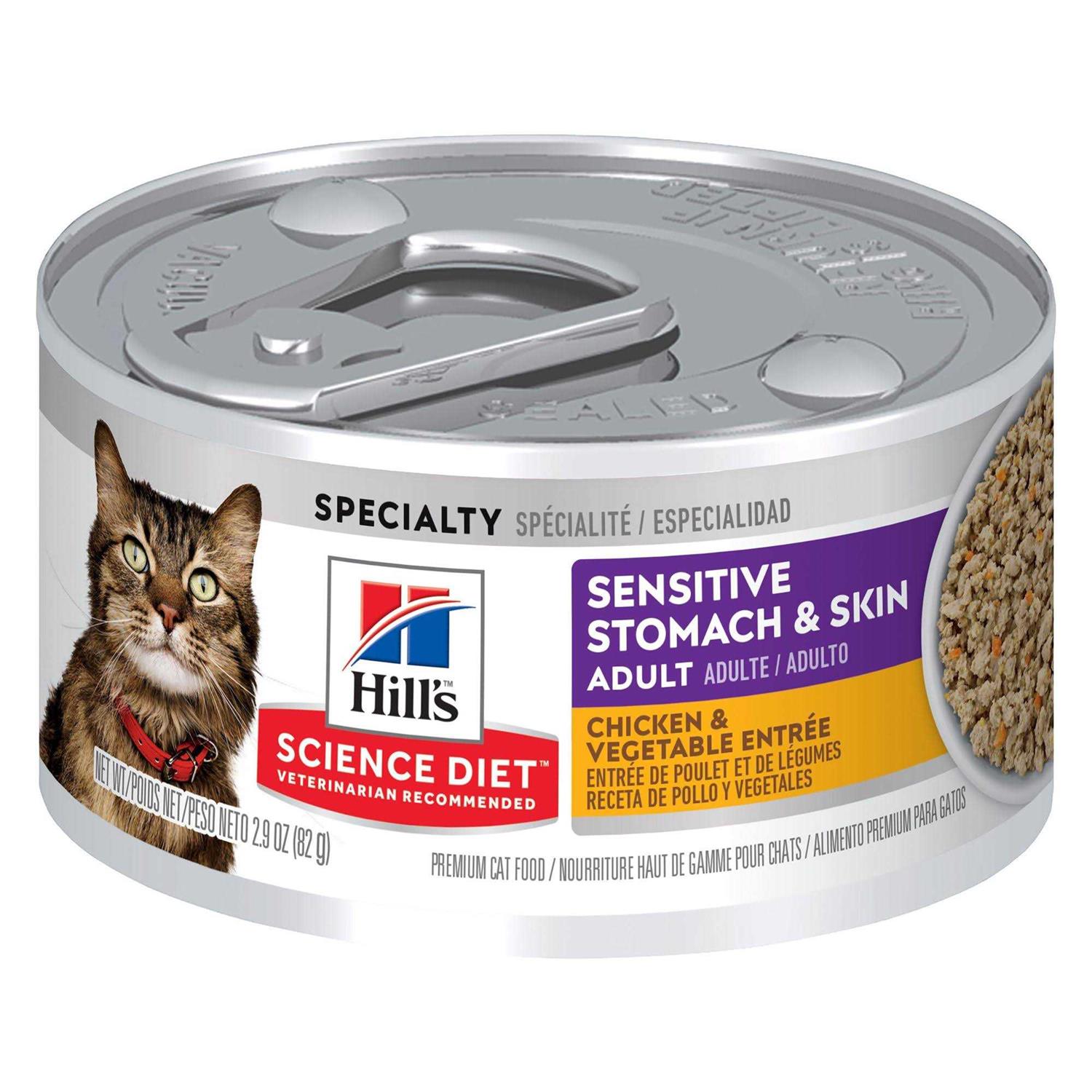 Hill’s Science Diet Sensitive Stomach & Skin Adult Cat Food Chicken & Vegetable - Healthber