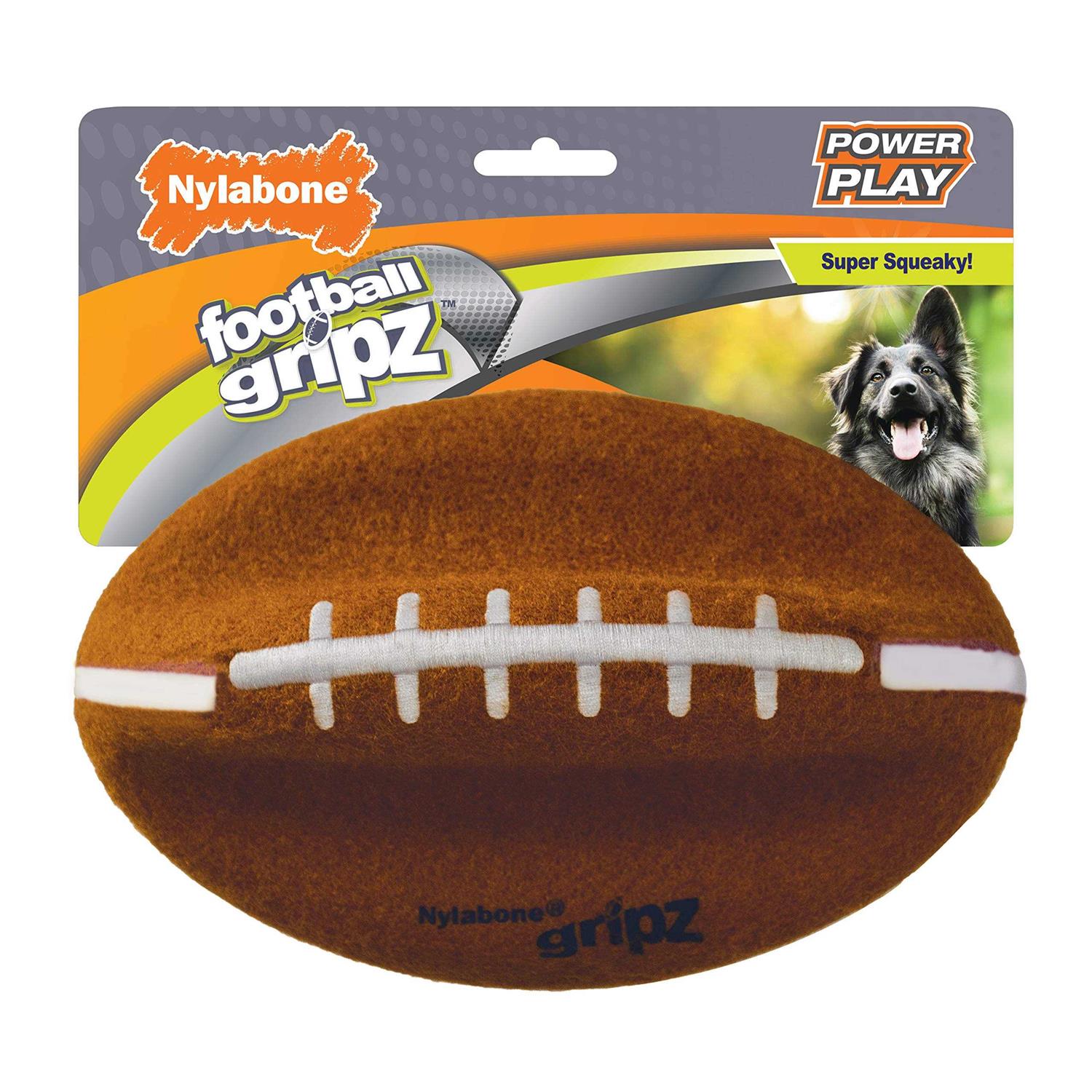 Nylabone Power Play Football Gripz Dog Toy - Healthber