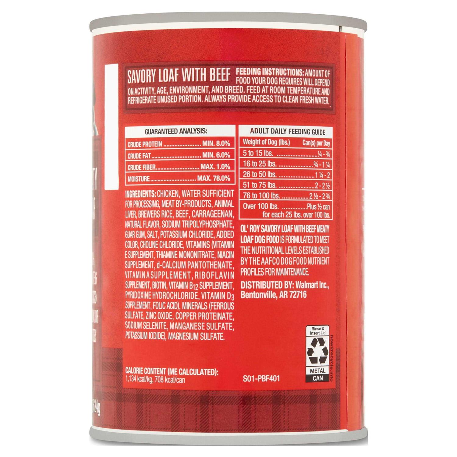 Ol’ Roy Savory Loaf with Beef Wet Dog Food - Healthber